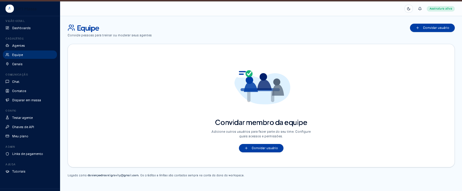 Equipe multiusuário